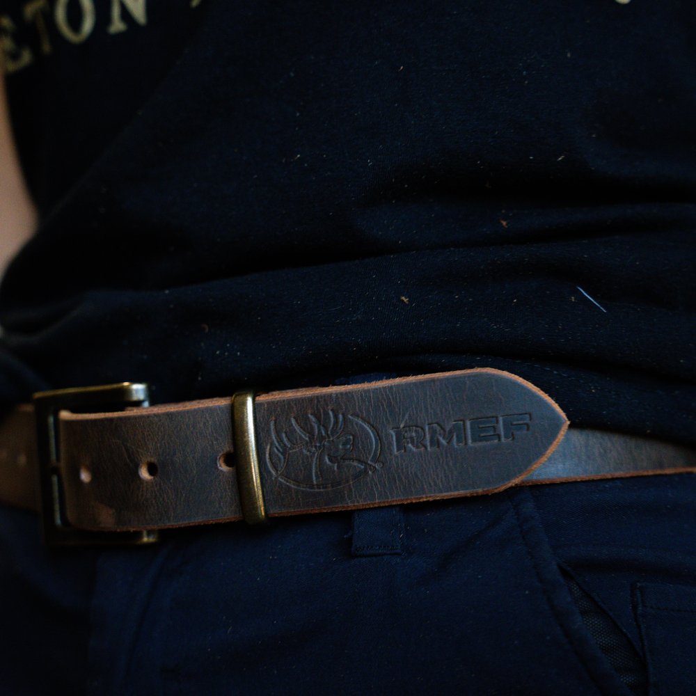 RMEF Steerhide Belt by Teton Leather Company